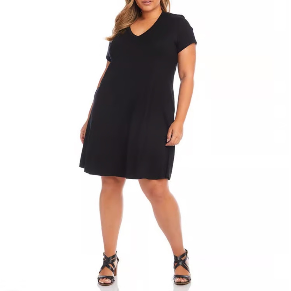 KAREN KANE V Neck Basic Pocket Dress Plus Size 3x